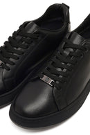 Erkek Siyah Bağcıklı Deri Sneaker | Derimod Erkek Siyah Bağcıklı Deri Sneaker | Derimod
