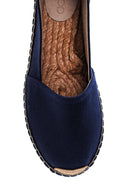 Women's Navy Blue Straw Sole Espadrille | Derimod Women's Navy Blue Straw Sole Espadrille | Derimod