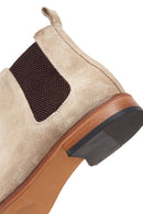 Men's Mink Suede Leather Chelsea Flat Boots | Derimod Men's Mink Suede Leather Chelsea Flat Boots | Derimod