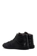 Erkek Siyah Deri Bilekli Sneaker | Derimod Erkek Siyah Deri Bilekli Sneaker | Derimod