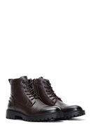 Men's Brown Leather Boots Flat Boots | Derimod Men's Brown Leather Boots Flat Boots | Derimod