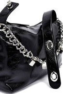 Women's Black Long Strap Chain Detailed Shoulder Bag | Derimod Women's Black Long Strap Chain Detailed Shoulder Bag | Derimod