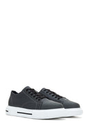 Erkek Gri Deri Kalın Tabanlı Sneaker | Derimod Erkek Gri Deri Kalın Tabanlı Sneaker | Derimod