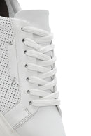 Erkek Beyaz Bağcıklı Deri Sneaker | Derimod Erkek Beyaz Bağcıklı Deri Sneaker | Derimod