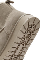 Women's Mink Fur Detailed Suede Leather Boots | Derimod Women's Mink Fur Detailed Suede Leather Boots | Derimod
