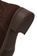 Woman Brown Buckled Suede Chelsea Boots | Derimod Woman Brown Buckled Suede Chelsea Boots | Derimod
