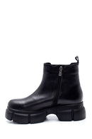 Women's Black Leather Thick Soled Boots | Derimod Women's Black Leather Thick Soled Boots | Derimod