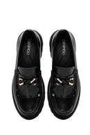 Kadın Siyah Toka Detaylı Deri Maskülen Loafer | Derimod Kadın Siyah Toka Detaylı Deri Maskülen Loafer | Derimod