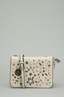 Cream Women's Crossbody Bag with Star Staple Detail | Derimod Cream Women's Crossbody Bag with Star Staple Detail | Derimod