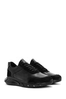 Erkek Siyah Bağcıklı Kalın Tabanlı Deri Casual Sneaker | Derimod Erkek Siyah Bağcıklı Kalın Tabanlı Deri Casual Sneaker | Derimod