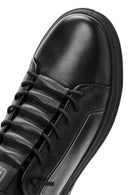 Erkek Siyah Bağcıklı Deri Sneaker | Derimod Erkek Siyah Bağcıklı Deri Sneaker | Derimod