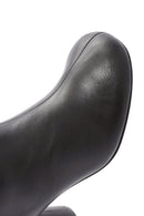 Women's Black Zippered Thick Heeled Leather Boots | Derimod Women's Black Zippered Thick Heeled Leather Boots | Derimod