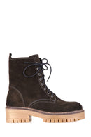 Lace-Up Women's Suede Boots | Derimod Lace-Up Women's Suede Boots | Derimod