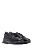 Erkek Siyah Bağcıklı Deri Casual Sneaker | Derimod Erkek Siyah Bağcıklı Deri Casual Sneaker | Derimod