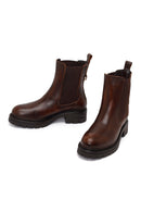 Woman Brown Thick-Soled Leather Chelsea Boots | Derimod Woman Brown Thick-Soled Leather Chelsea Boots | Derimod