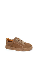 Erkek Vizon Bağcıklı Süet Deri Sneaker | Derimod Erkek Vizon Bağcıklı Süet Deri Sneaker | Derimod