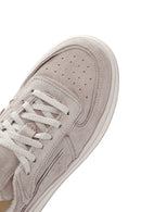 Women's Beige Thick Soled Nubuck Leather Sneaker | Derimod Women's Beige Thick Soled Nubuck Leather Sneaker | Derimod
