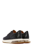 Erkek Siyah Bağcıklı Deri Sneaker | Derimod Erkek Siyah Bağcıklı Deri Sneaker | Derimod