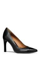 Geox Women's Black Faviola Leather Thin Heeled Shoes | Derimod Geox Women's Black Faviola Leather Thin Heeled Shoes | Derimod