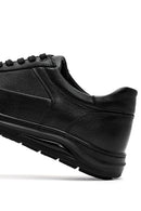 Erkek Siyah Bağcıklı Deri Sneaker | Derimod Erkek Siyah Bağcıklı Deri Sneaker | Derimod