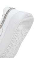 Alberto Guardiani Women's White Chain Leather Sneaker | Derimod Alberto Guardiani Women's White Chain Leather Sneaker | Derimod
