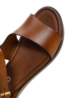 Women's Tan Leather Bodrum Sandals | Derimod Women's Tan Leather Bodrum Sandals | Derimod