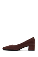 Derimod Flex Women Burgundy Thick Heeled Leather Shoes | Derimod Derimod Flex Women Burgundy Thick Heeled Leather Shoes | Derimod