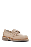 Kadın Bej Deri Maskülen Loafer | Derimod Kadın Bej Deri Maskülen Loafer | Derimod