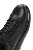 Men's Black Lace-up Thick-Sole Leather Sneaker | Derimod Men's Black Lace-up Thick-Sole Leather Sneaker | Derimod