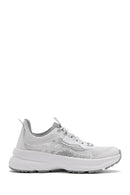 Women's White Lace-Up Thick-Sole Fabric Sneakers | Derimod Women's White Lace-Up Thick-Sole Fabric Sneakers | Derimod