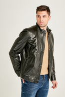 Fabian Men's Leather Jacket | Derimod Fabian Men's Leather Jacket | Derimod