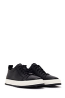Erkek Siyah Bağcıklı Deri Sneaker | Derimod Erkek Siyah Bağcıklı Deri Sneaker | Derimod