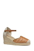 Geox Women Camel Gelsa Low Ankle Buckle Wedge Heel Braided Leather Espadrille | Derimod Geox Women Camel Gelsa Low Ankle Buckle Wedge Heel Braided Leather Espadrille | Derimod