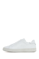 Men's White Lace-up Leather Sneaker | Derimod Men's White Lace-up Leather Sneaker | Derimod
