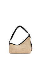Woman Cream Charm-Embellished Straw Shoulder Bag | Derimod Woman Cream Charm-Embellished Straw Shoulder Bag | Derimod