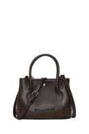 Woman Brown Long-Strap Mini Leather Shoulder Bag | Derimod Woman Brown Long-Strap Mini Leather Shoulder Bag | Derimod