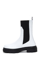 Women's White Leather Chelsea Boots | Derimod Women's White Leather Chelsea Boots | Derimod