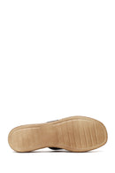 Woman Black Wedge Heeled Leather Slipper | Derimod Woman Black Wedge Heeled Leather Slipper | Derimod