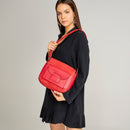 Women's Shoulder Bag with Staple Detail | Derimod Women's Shoulder Bag with Staple Detail | Derimod