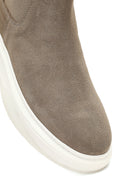 Men's Beige Thick-Soled Suede Leather Chelsea Boot | Derimod Men's Beige Thick-Soled Suede Leather Chelsea Boot | Derimod