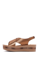 Women's Bronze Thick-Soled Metallic Sandals | Derimod Women's Bronze Thick-Soled Metallic Sandals | Derimod