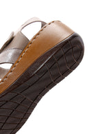 Women's Mink Leather Wedge Heel Comfort Sandals | Derimod Women's Mink Leather Wedge Heel Comfort Sandals | Derimod