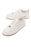 Erkek Beyaz Bağcıklı Deri Sneaker | Derimod Erkek Beyaz Bağcıklı Deri Sneaker | Derimod