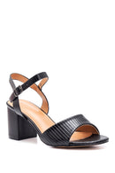 Women's Black Thick Heeled Sandals | Derimod Women's Black Thick Heeled Sandals | Derimod