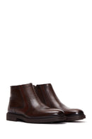 Male Brown Zip Closure Leather Casual Boots | Derimod Male Brown Zip Closure Leather Casual Boots | Derimod