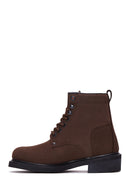 Harley Davidson Men's Brown Nubuck Gibson Leather Boots | Derimod Harley Davidson Men's Brown Nubuck Gibson Leather Boots | Derimod