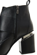 Women's Black Leather Heeled Boots | Derimod Women's Black Leather Heeled Boots | Derimod