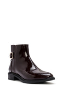 Women's Burgundy Zippered Patent Leather Boots | Derimod Women's Burgundy Zippered Patent Leather Boots | Derimod