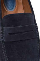 Men's Navy Blue Suede Leather Loafer | Derimod Men's Navy Blue Suede Leather Loafer | Derimod