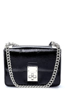 Women's Patent Leather Chain Strap Crossbody Bag | Derimod Women's Patent Leather Chain Strap Crossbody Bag | Derimod